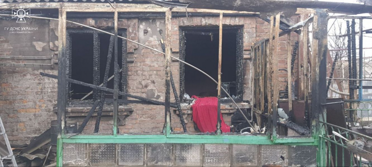 У Запоріжжі під час пожежі приватного будинку постраждав його власник 