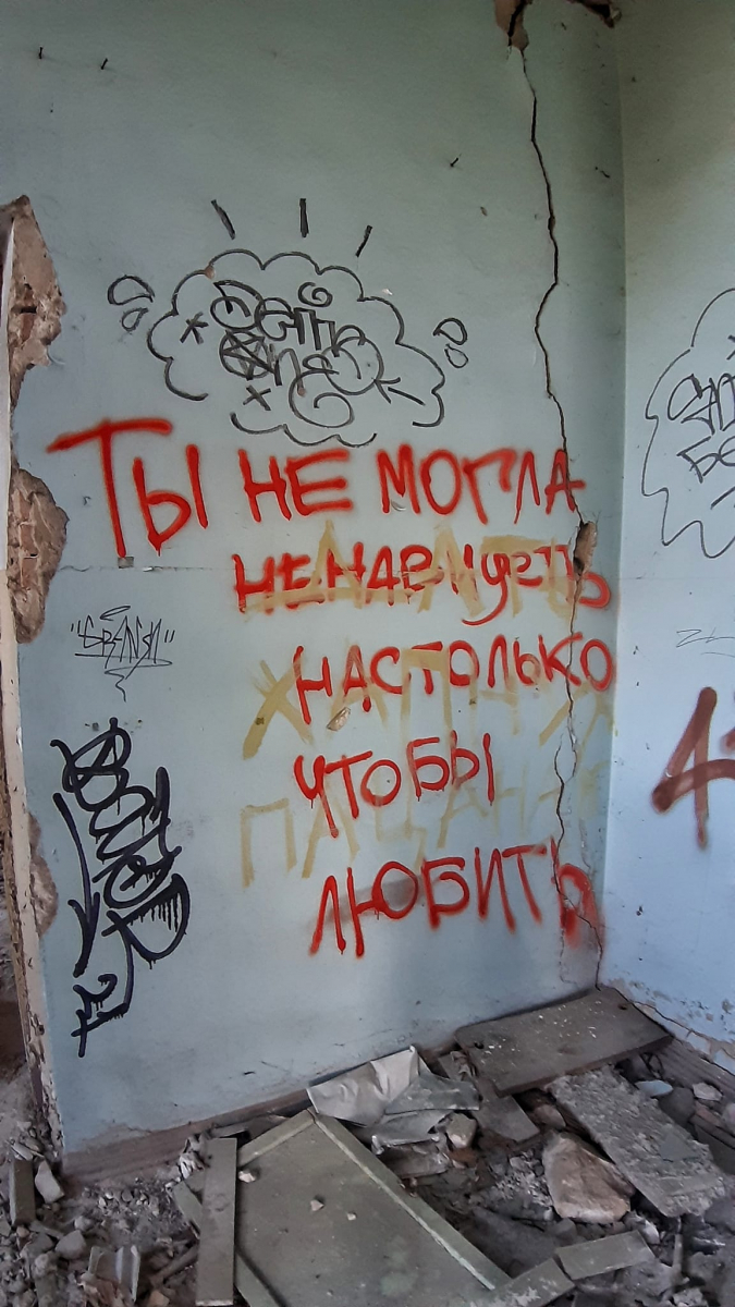 Як у стильному фільмі жахів - художники розписали руїни колишнього інституту на Хортиці (фото)