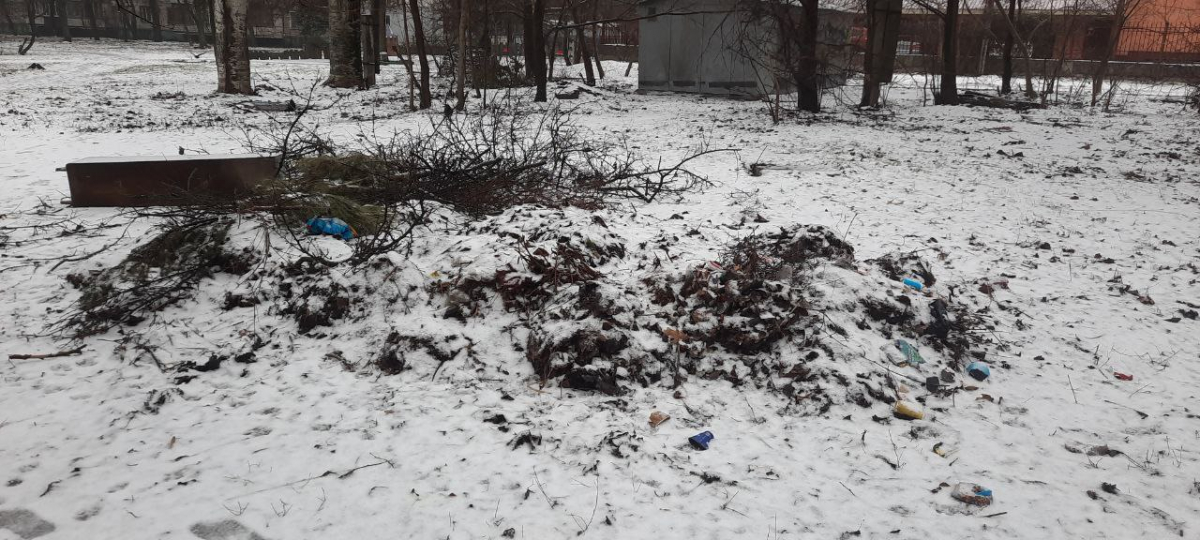 Сміття у дворі Вознесенівського району. 