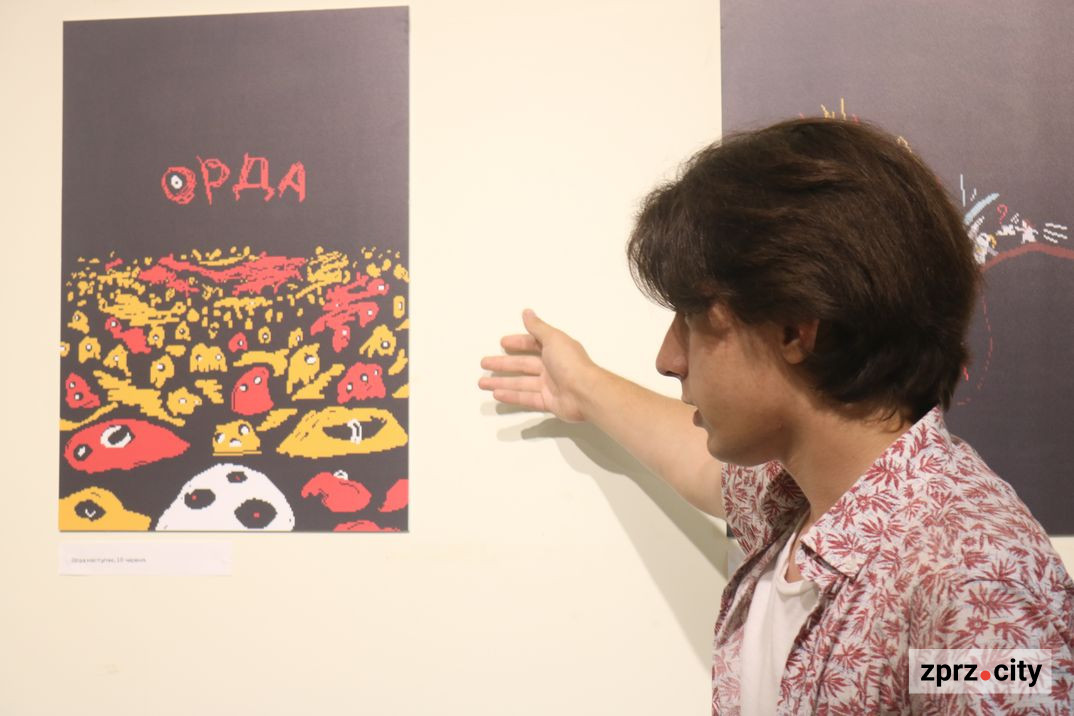 Сирійський художник показав у Запоріжжі свій візуальний щоденник повномасштабної війни - фото