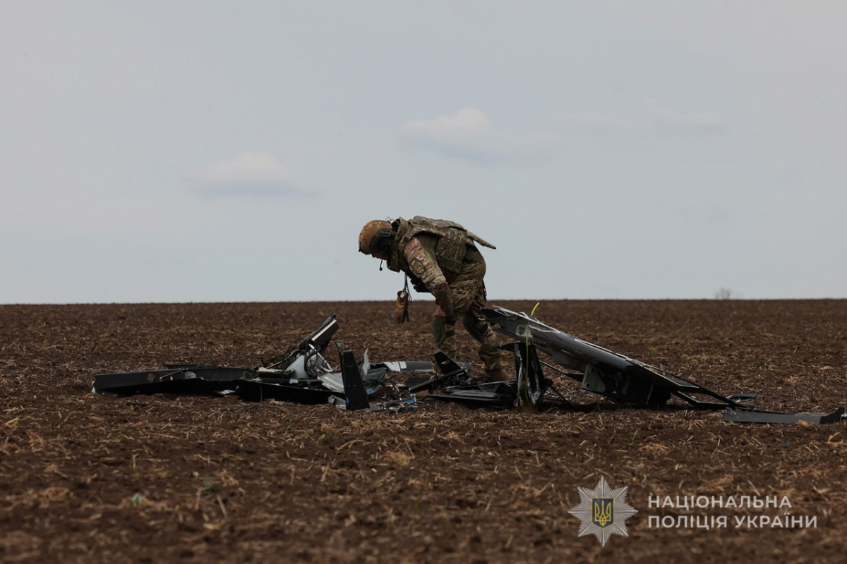 У Запорізькій області в полі знайшли небезпечний ворожий БпЛА з бойовою частиною