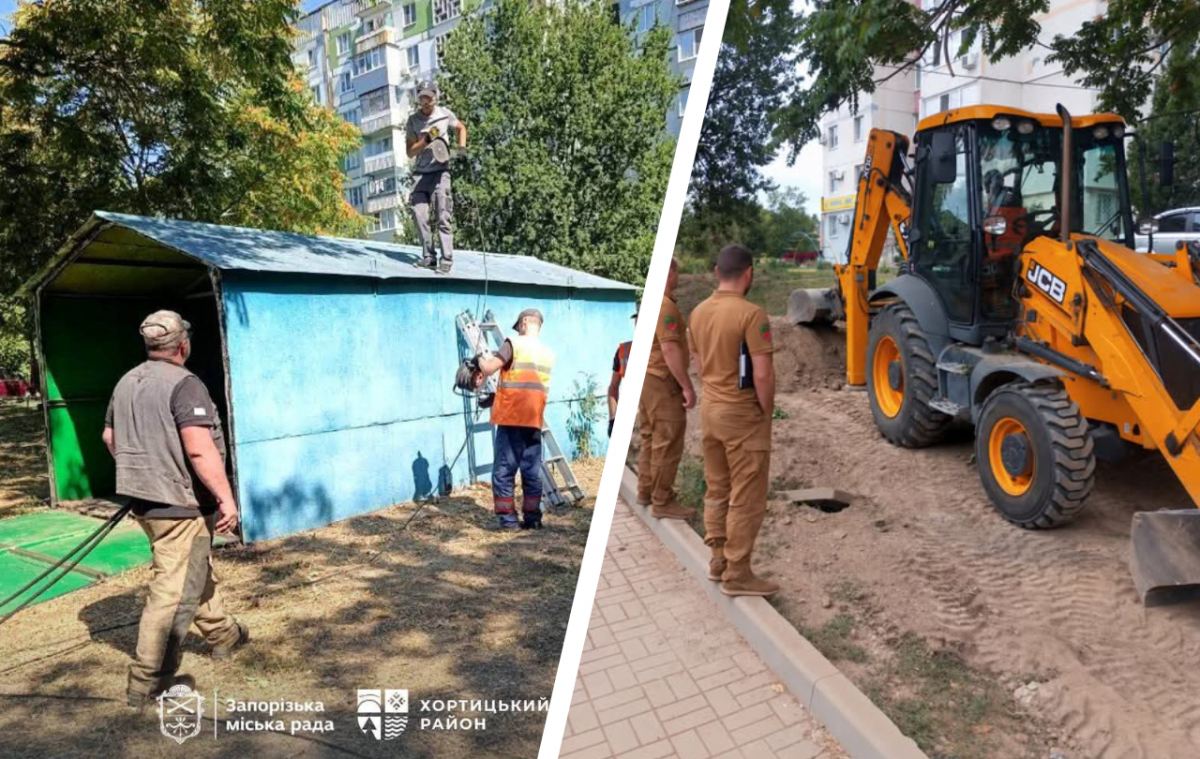 У Хортицькому районі Запоріжжя знесли незаконний гараж та виявили земельні роботи без дозвільних документів