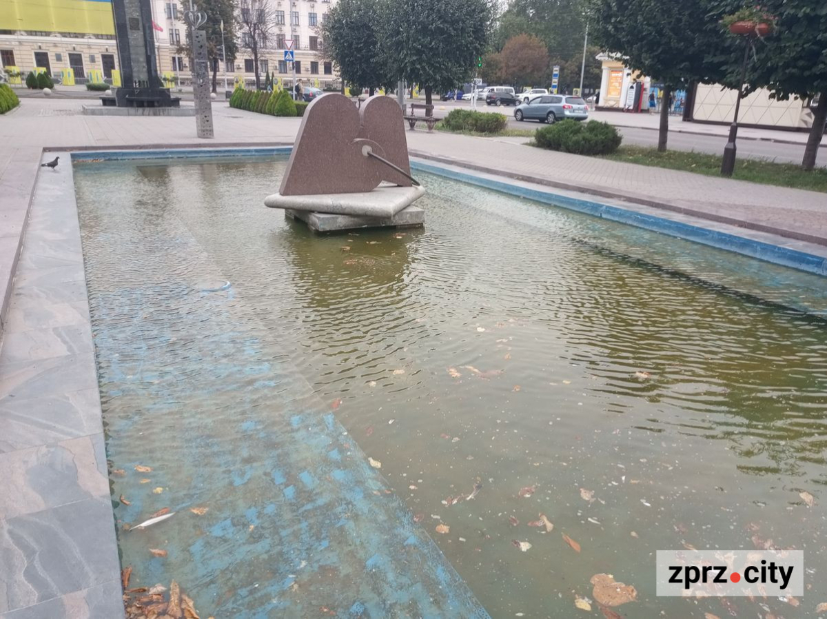 Сьогодні комунальники миють один з фонтанів в центрі Запоріжжя - фото