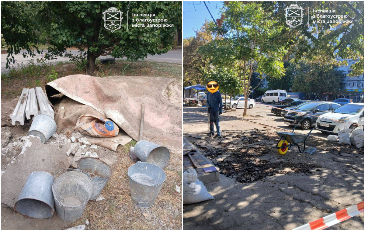 У Запоріжжі покарали порушників, які розкидали будматеріали та сміття просто на вулицях (фото)