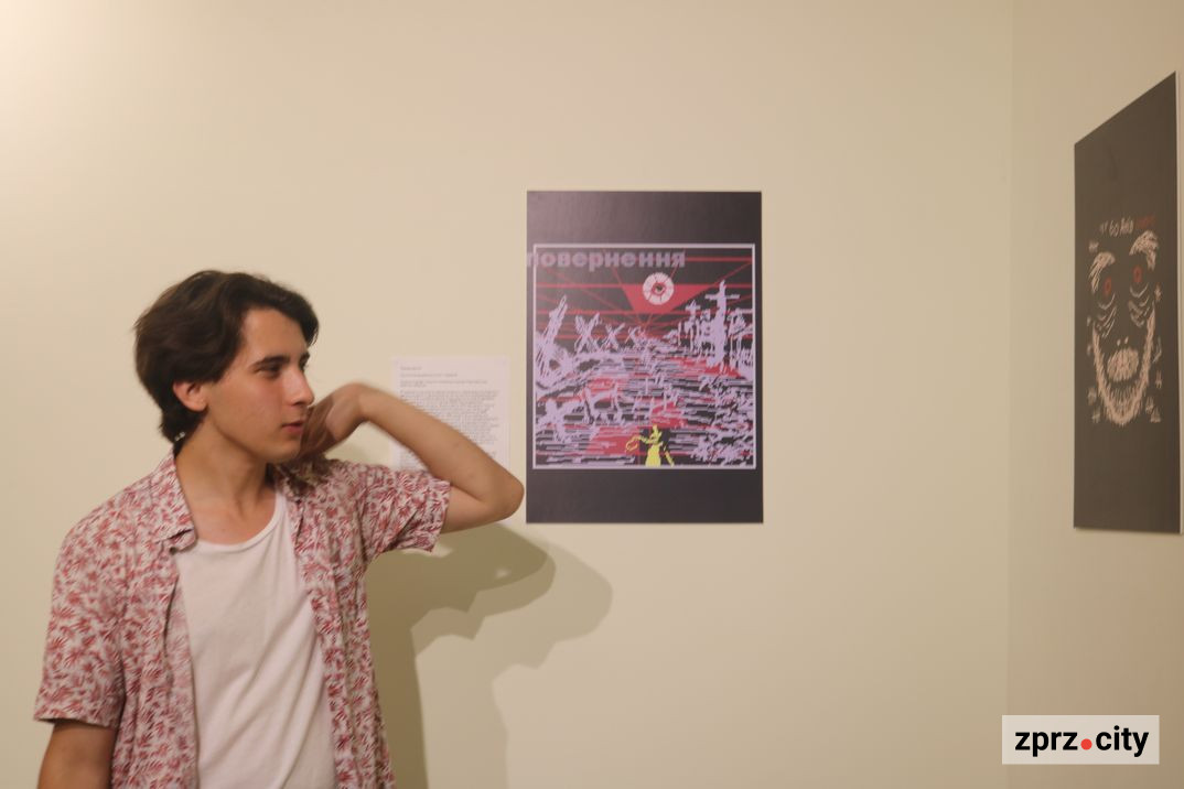 Сирійський художник показав у Запоріжжі свій візуальний щоденник повномасштабної війни - фото