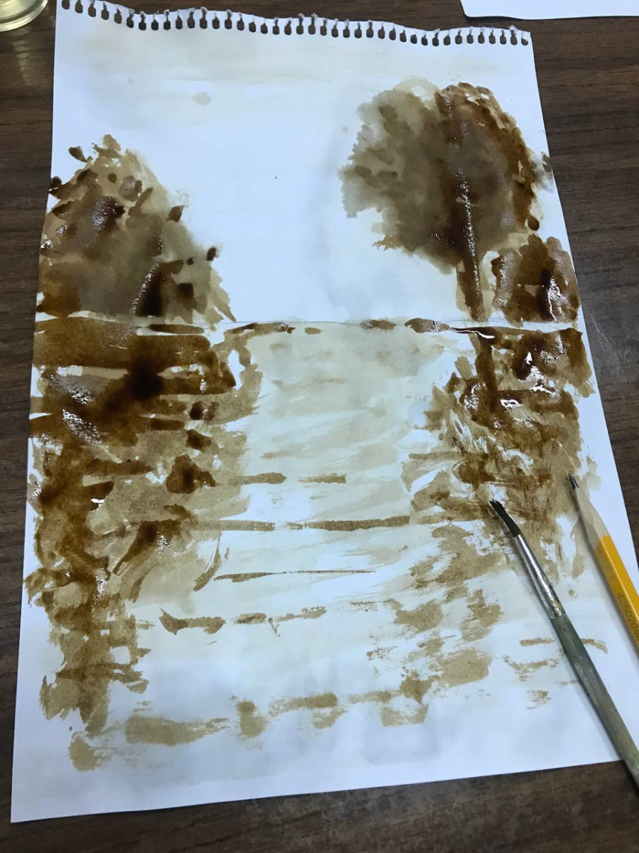 У Запоріжжі журналісти вчилися малювати пейзаж кавою — фото