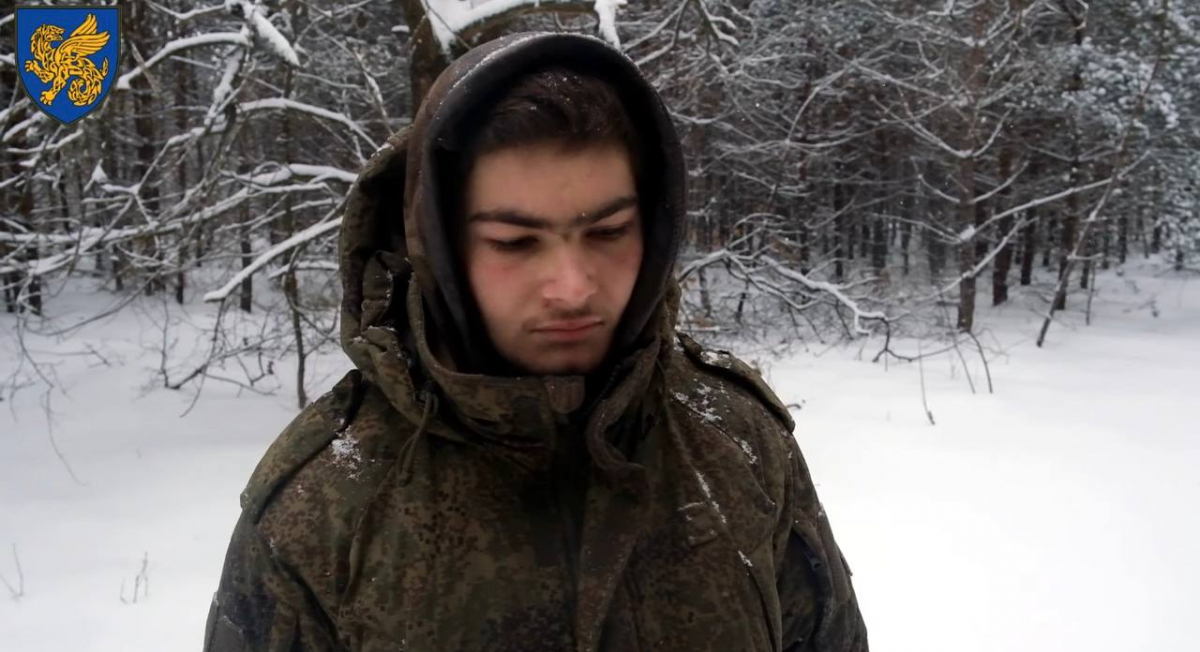 Полонений Володимир Башмаков, мобілізований з тимчасово окупованої частини Запорізької області, скрін з відео 158 ОМБр.