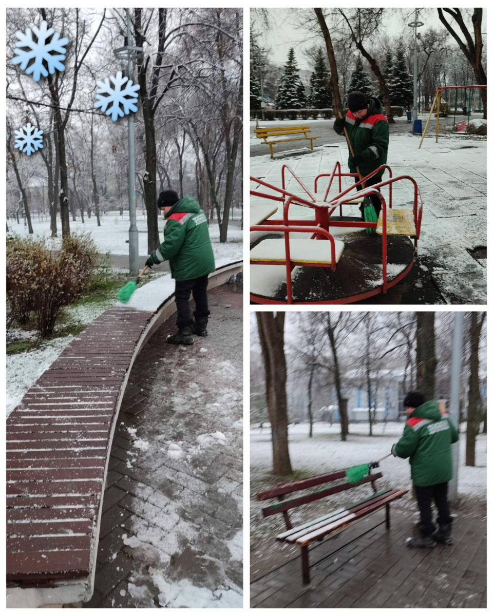 У Запоріжжі почали боротьбу зі снігом - фото перших зимових опадів