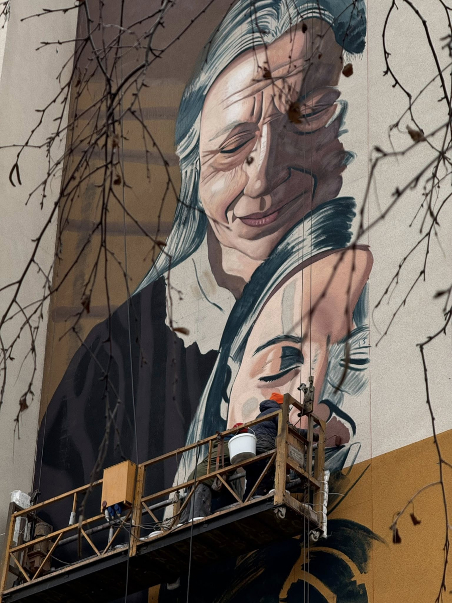 У Запоріжжі на гуртожитку університету, пошкодженому шахедом, завершили створення муралу (фото)