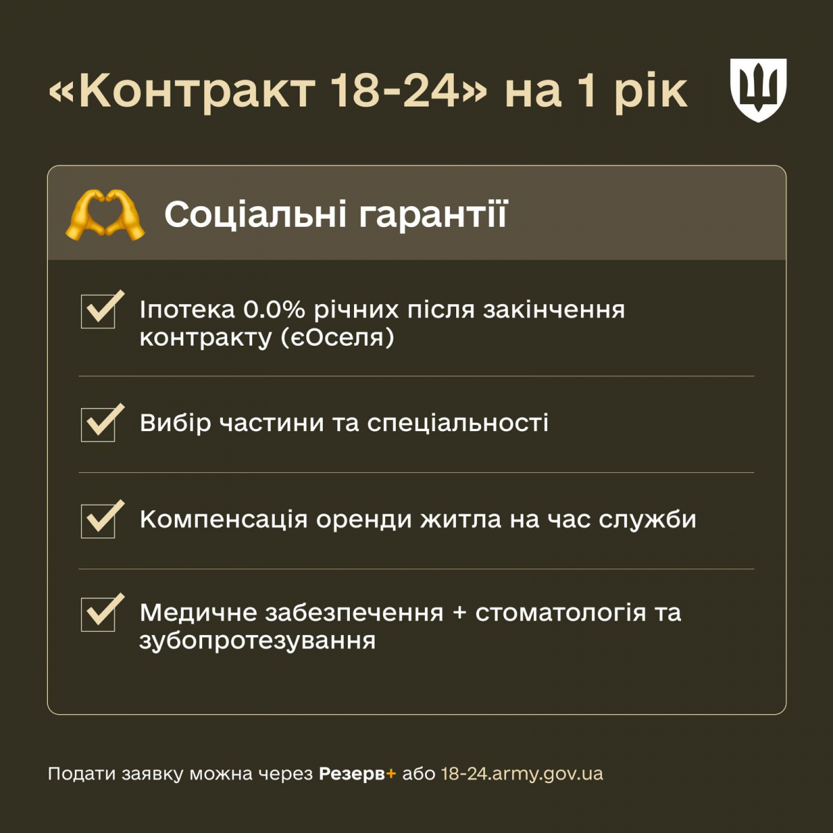 "Контракт 18-24" - Міноборони запускає новий формат добровільної служби для молоді