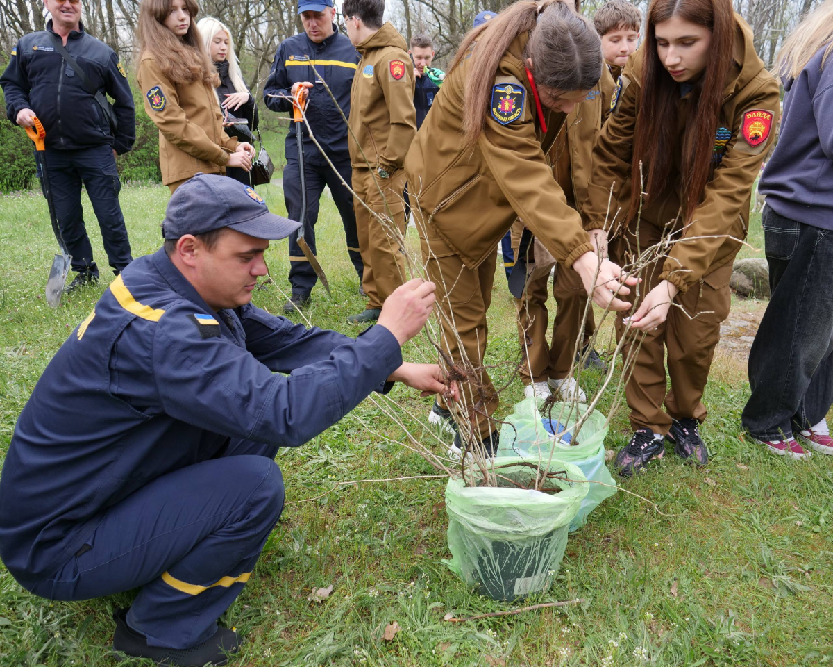 У День довкілля в парку на Хортиці посадили понад сто молодих дубків - фото