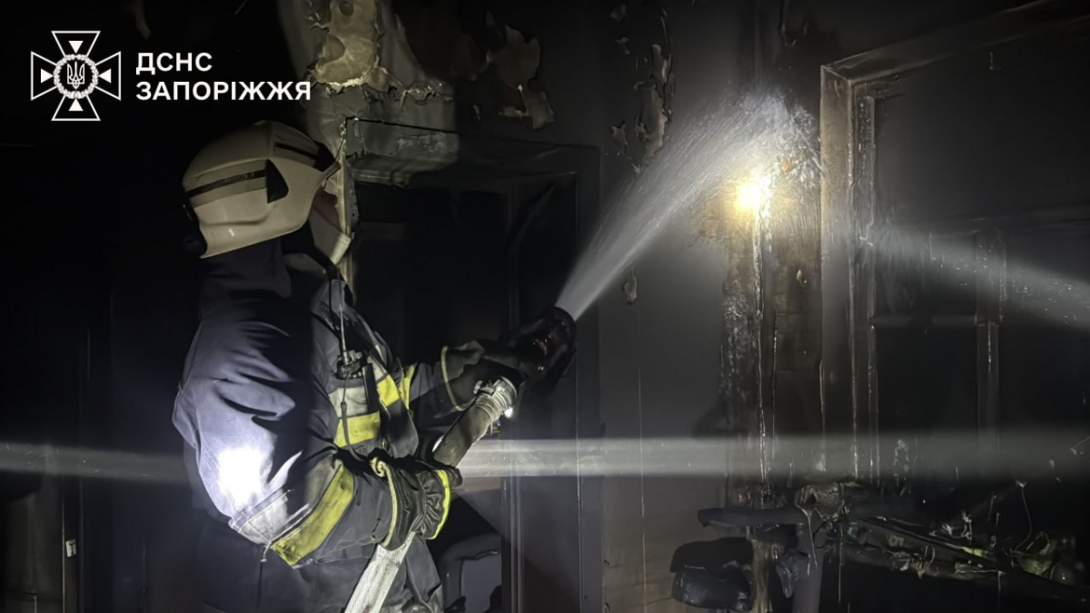 Батьки з дітьми опинилися серед вогню та диму: в Запоріжжі вночі в будинку спалахнула пожежа (фото, відео)