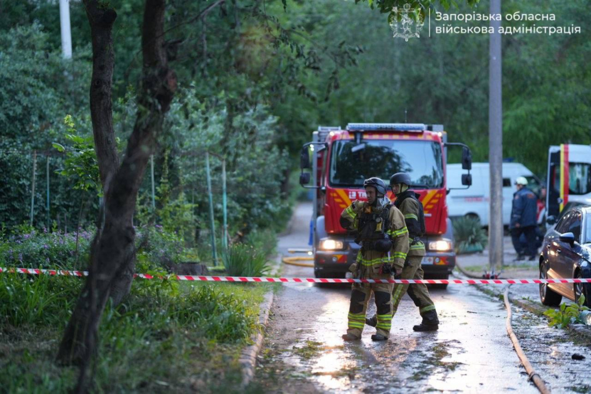 Наслідки ворожої атаки на Запоріжжя