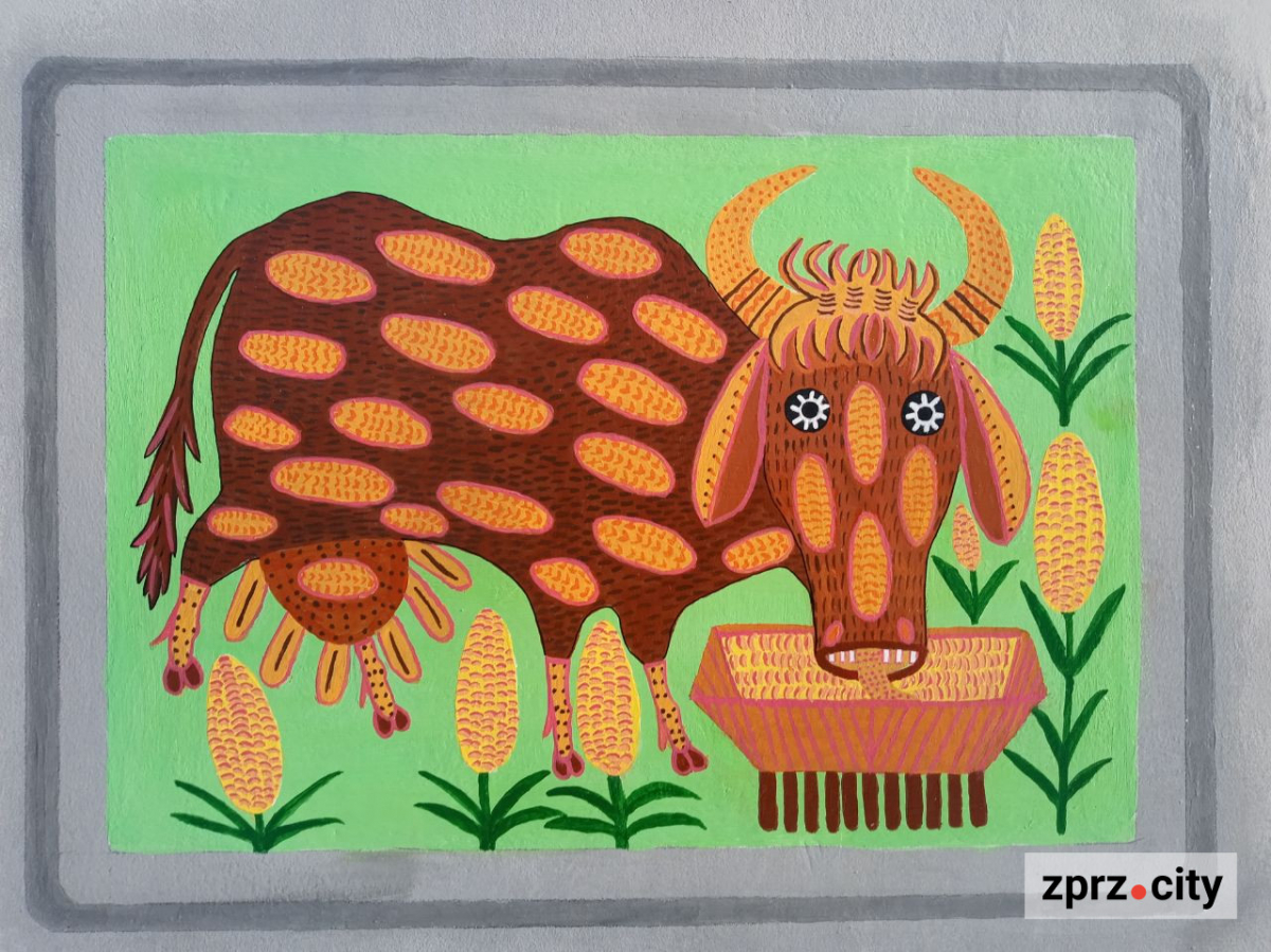 Стало відомо, хто прикрасив запорізьку багатоповерхівку розписами в стилі Марії Примаченко - фото